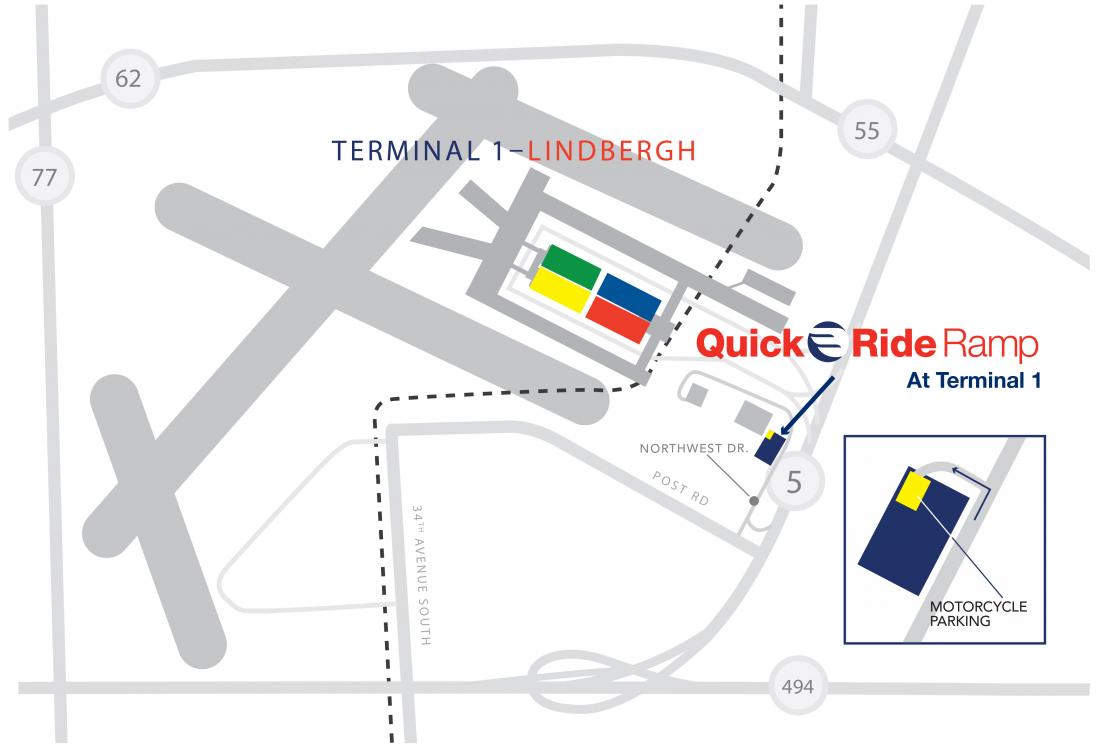 Motorcycle parking at Terminal 1