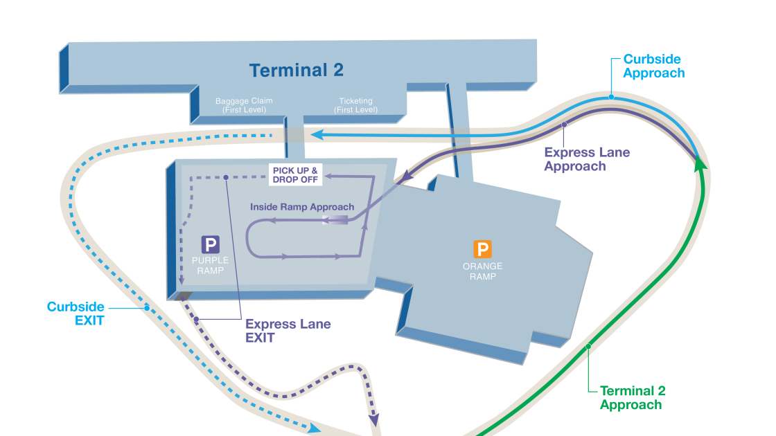 Map of Terminal 2 Express Lane