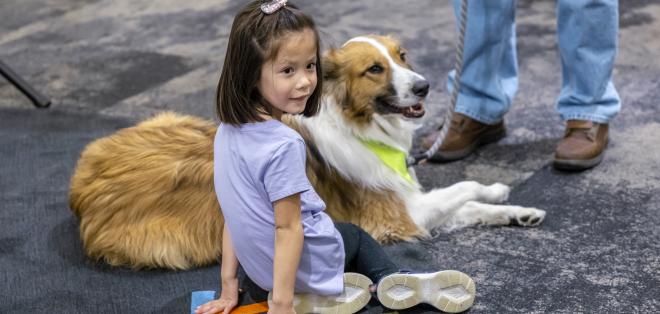 Girl and dog